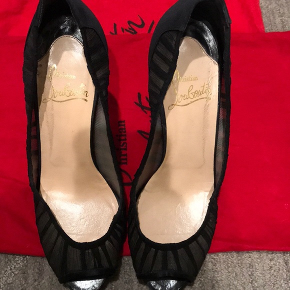 Christian Louboutin chiffon silk stilettos - Picture 2 of 7